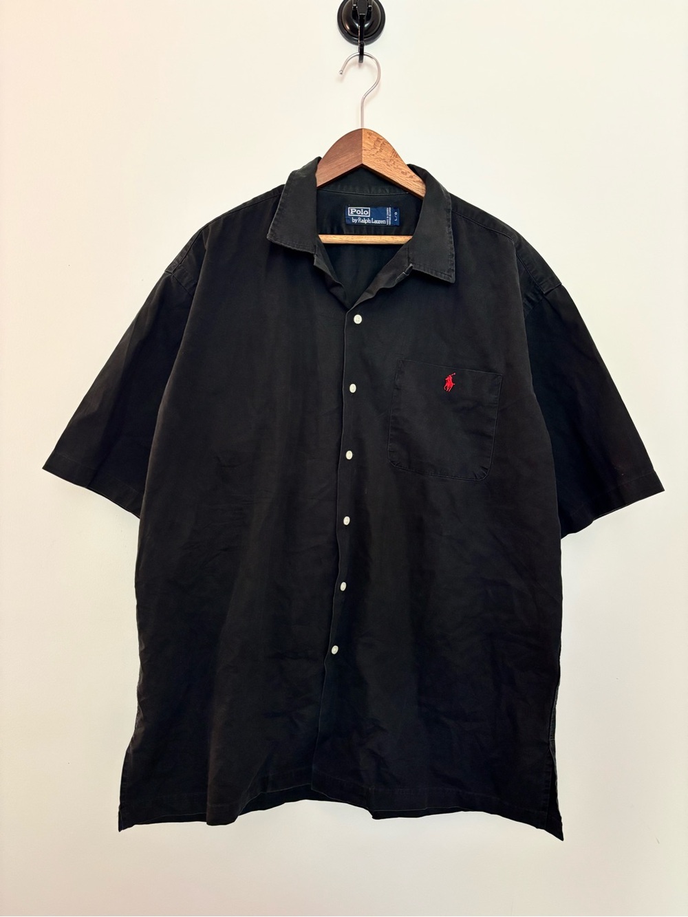 Polo by Ralph Lauren Black Short-Sleeve Button-Down with Red Pony